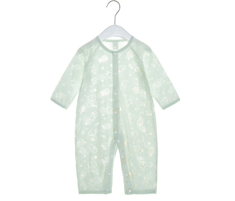 Baby one-piece suit, summer thin boneless long-sleeved dress, newborn air-conditioned dress, pajamas, soft crawling clothes for boys and girls pic 15