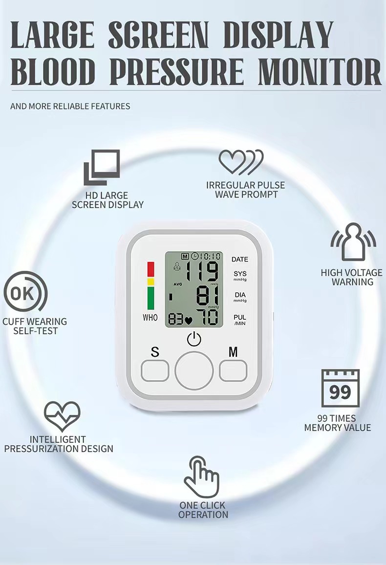 Cross-border medical-grade blood pressure monitor, fully automatic upper arm neutral electric intelligent blood pressure measuring instrument, export blood pressure monitor pic 6