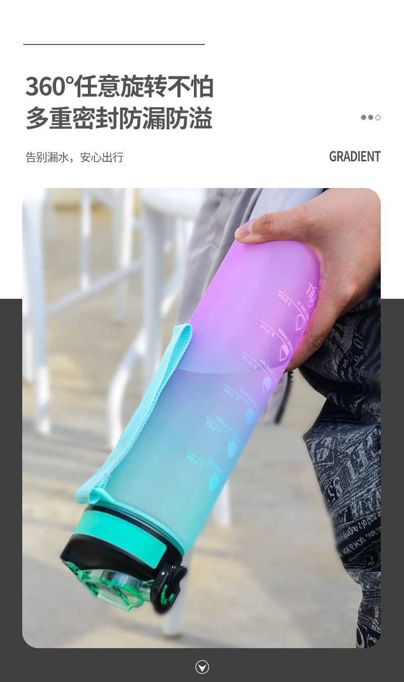 水杯吸管杯磨砂杯渐变色大容量水壶户外运动水杯吸管塑料杯定制详情8
