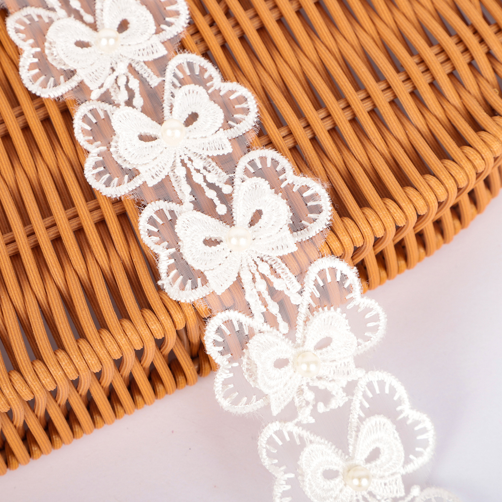 网纱刺绣蝴蝶结服装花边辅料配件立体双层饰品材料手工diy装饰详情5