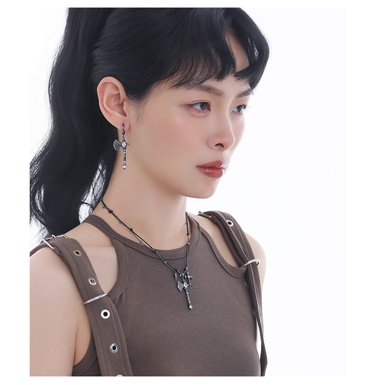 【定制】斧刃裁决系列耳环女款时尚简约冷淡风百搭日常耳钉耳饰品 pic 8