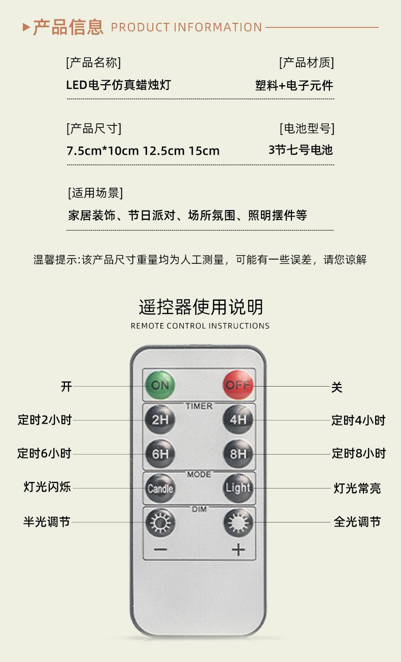 UV打印新款手工花卉可更换图案发光摆件蜡烛7.5电子蜡烛工厂直销详情1