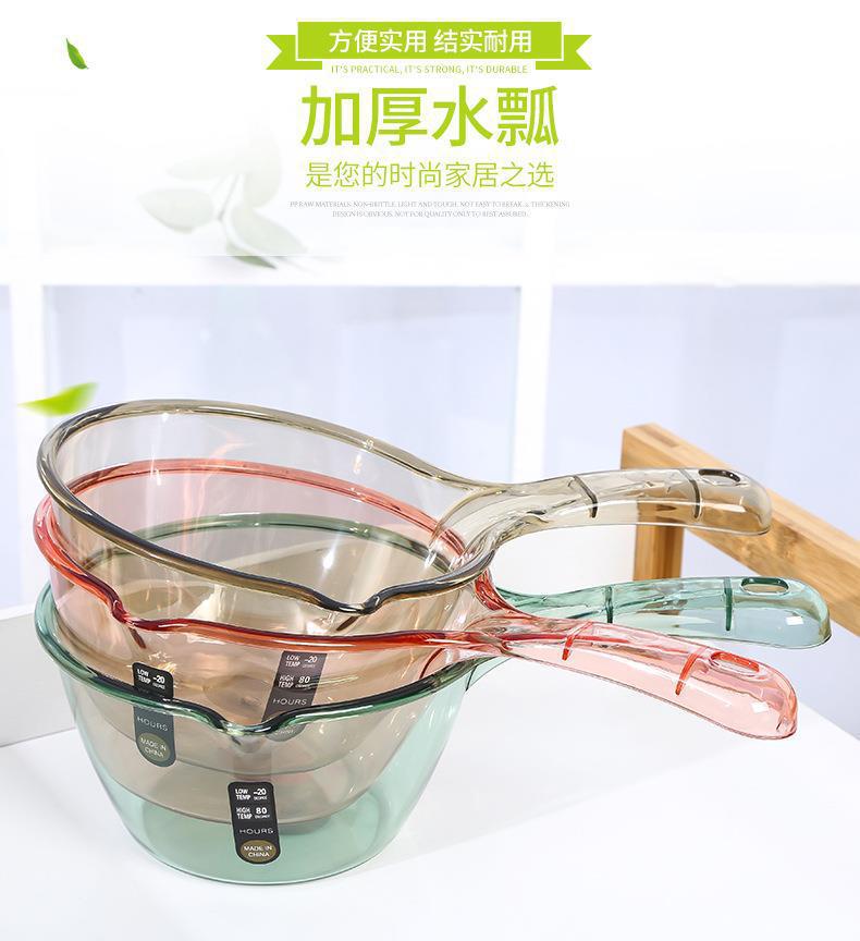 Household kitchen ladle, household long-handled plastic large size creative plus deep 水舀子 water rinse shampoo spoon pic 4