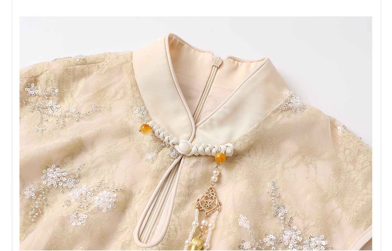 New Chinese-style high-end lace embroidered dress for women, a stunning ancient French style improved cheongsam dress N3111 pic 18