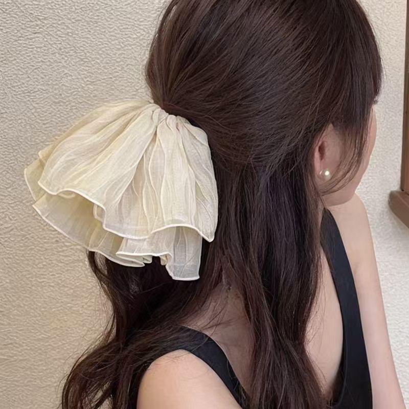 The same large intestine hair band as female celebrities ~ Korean-style high-end hair tie for a stylish 2024 new super large hair tie pic 3