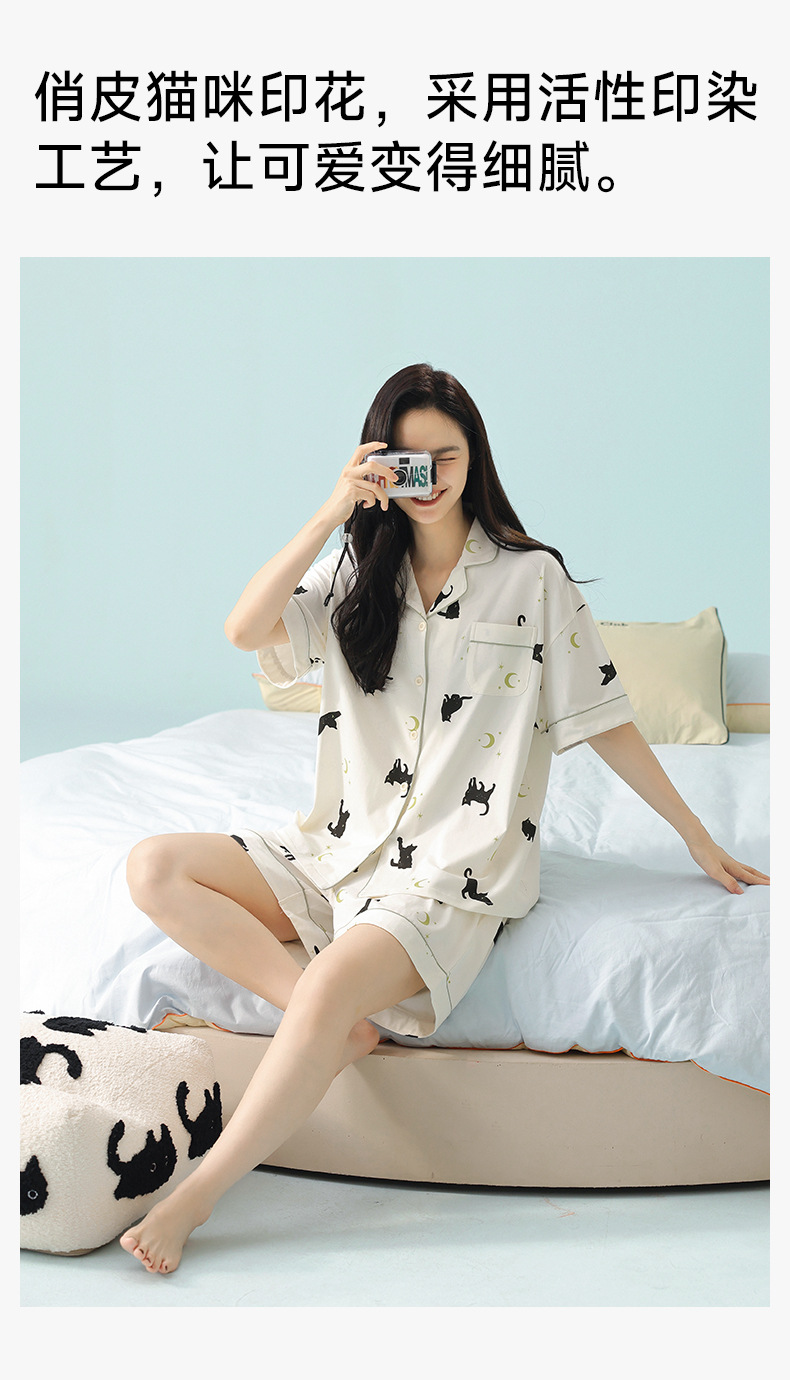 【抗菌新疆棉】春夏季拉架棉睡裙女夏纯棉短袖宽松版型薄款家居服详情18