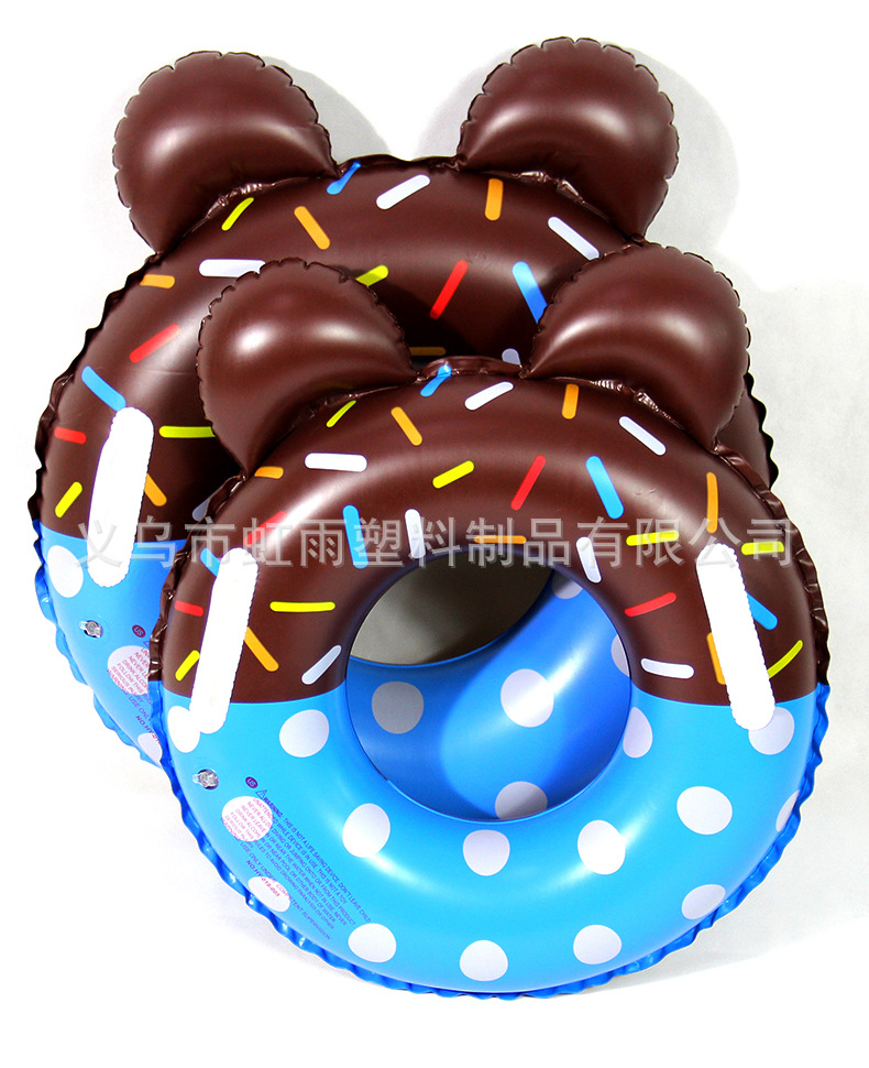 虹雨卡通游泳圈儿童把手充气水圈加厚pvc甜甜圈批发米奇扶手圈圈详情18