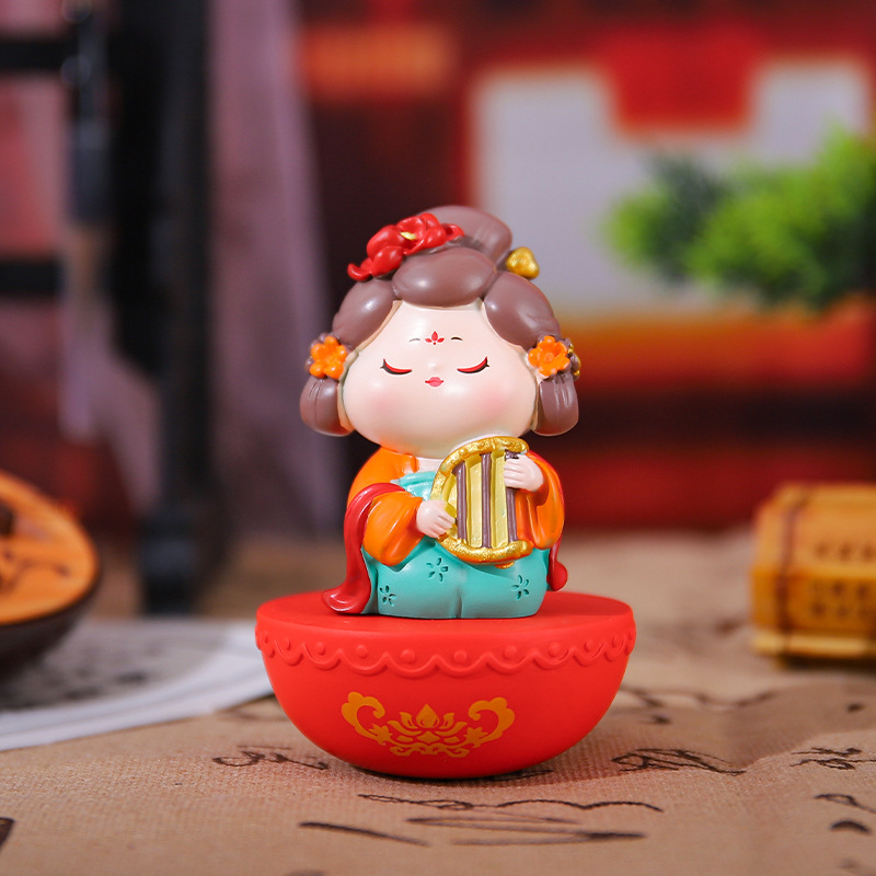 新款古风潮玩梦回大唐不倒翁盲盒国潮娃娃桌面喜庆摆件装饰节庆批国潮详情49