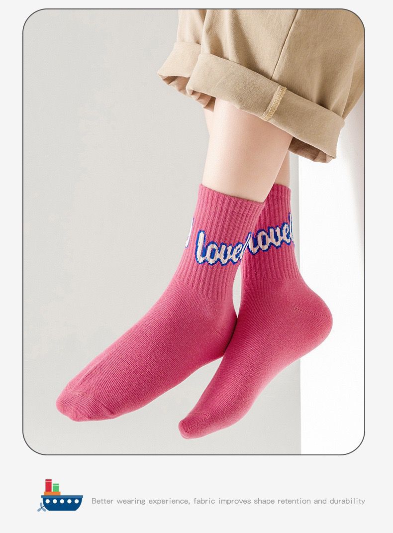 女童袜子春秋款儿童公主中筒袜中大童女孩秋冬季运动棉ins潮袜详情4