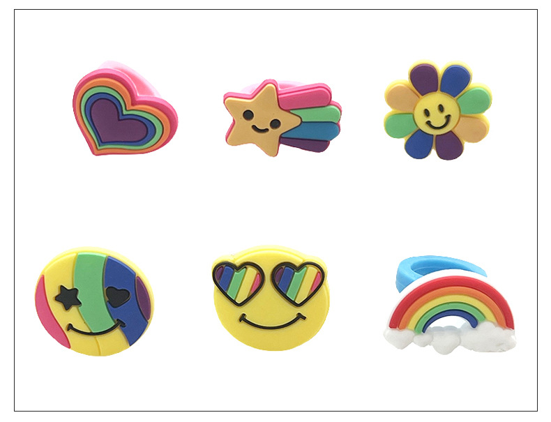 跨境新款可爱儿童卡通戒指 彩虹系列指环 派对玩具义乌现货批发详情5