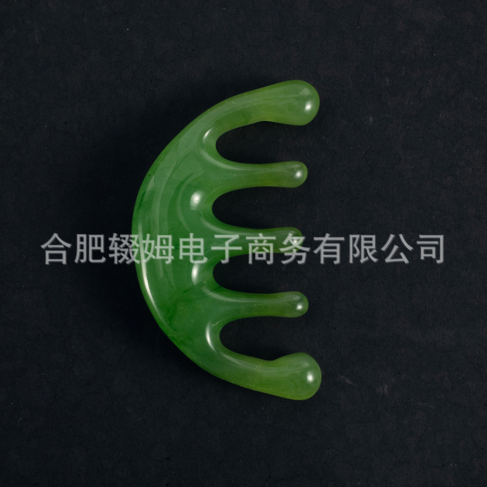 按摩梳子头部经络梳刮痧梳按鼻器眼部面部经络按摩板树脂五齿梳详情5