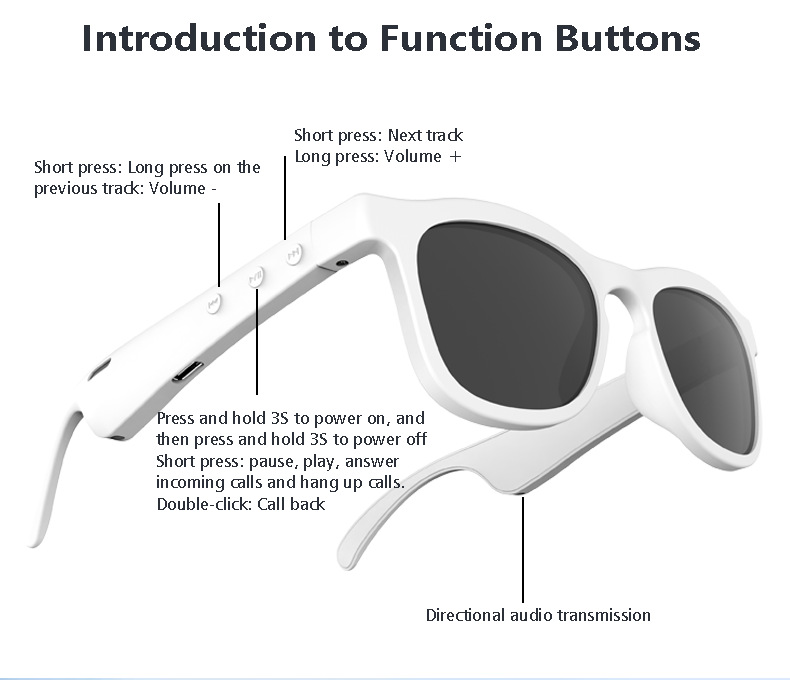 新款智能眼镜蓝牙眼镜开放式蓝牙通话户外运动智能眼镜跨境翻译详情6