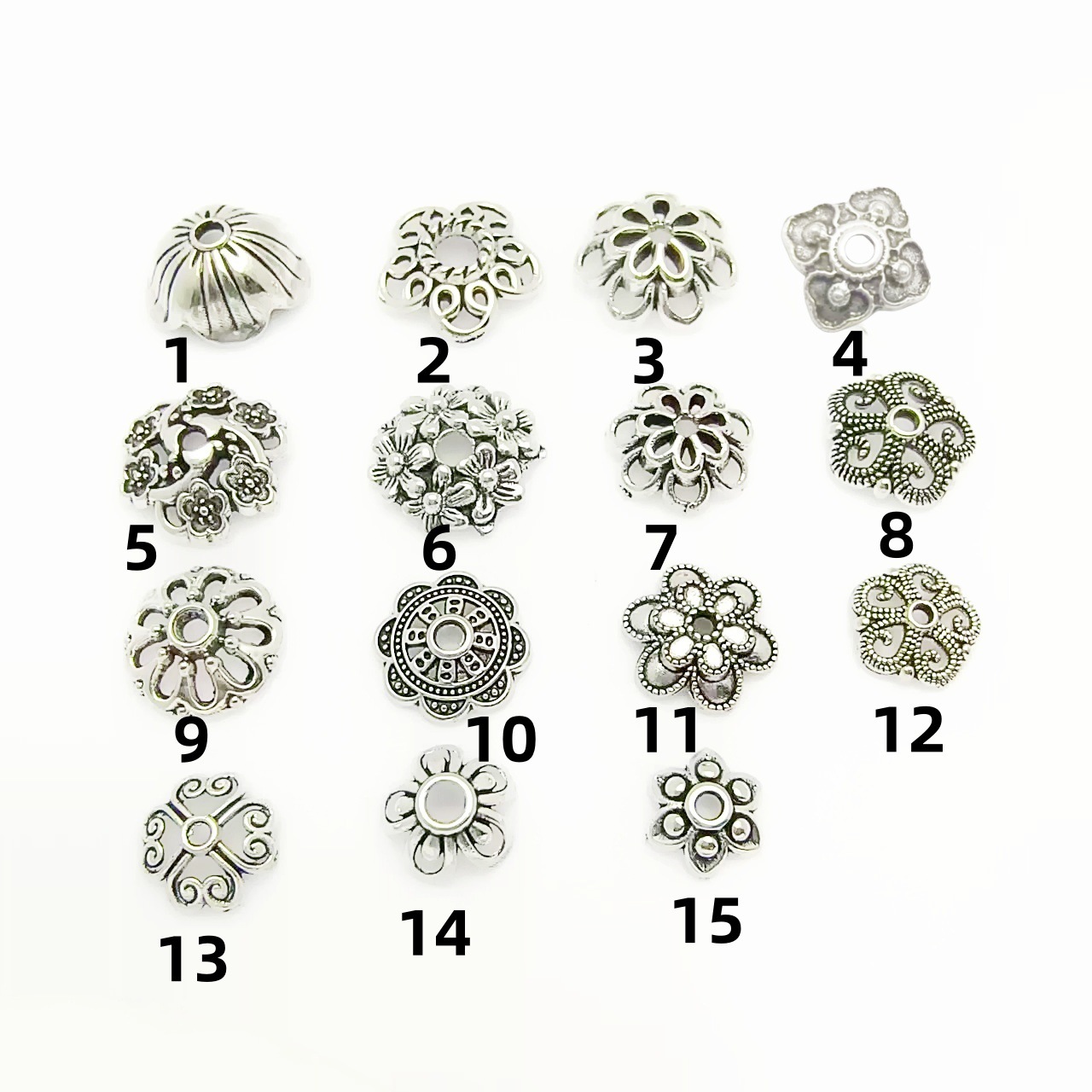 藏银花托隔片文玩配珠隔珠垫片手串珠子手链垫片diy跨境饰品配饰详情3