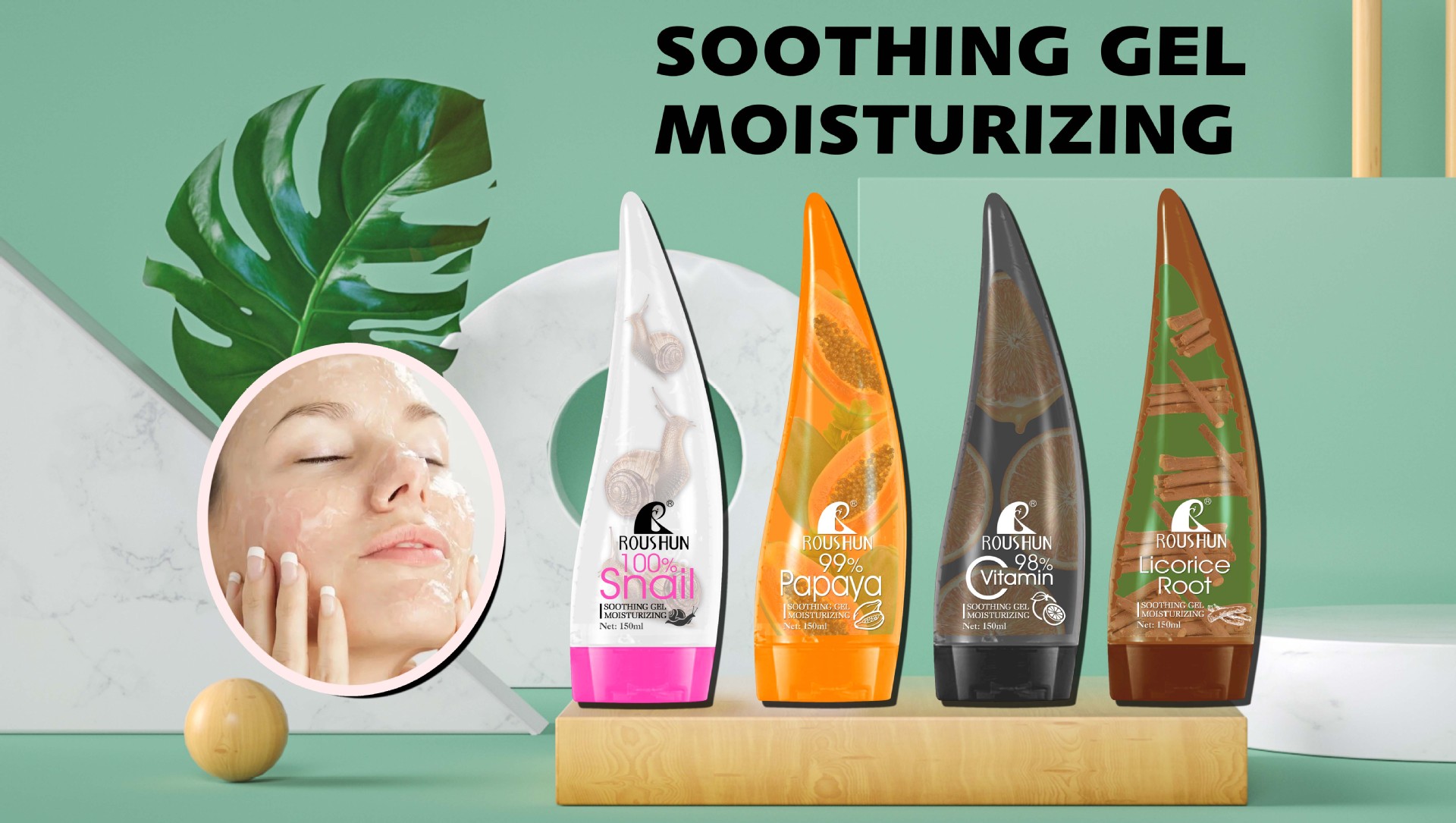 snail+papaya+vitamin c+Licorice soothing gel softening and hydrating gel pic 10