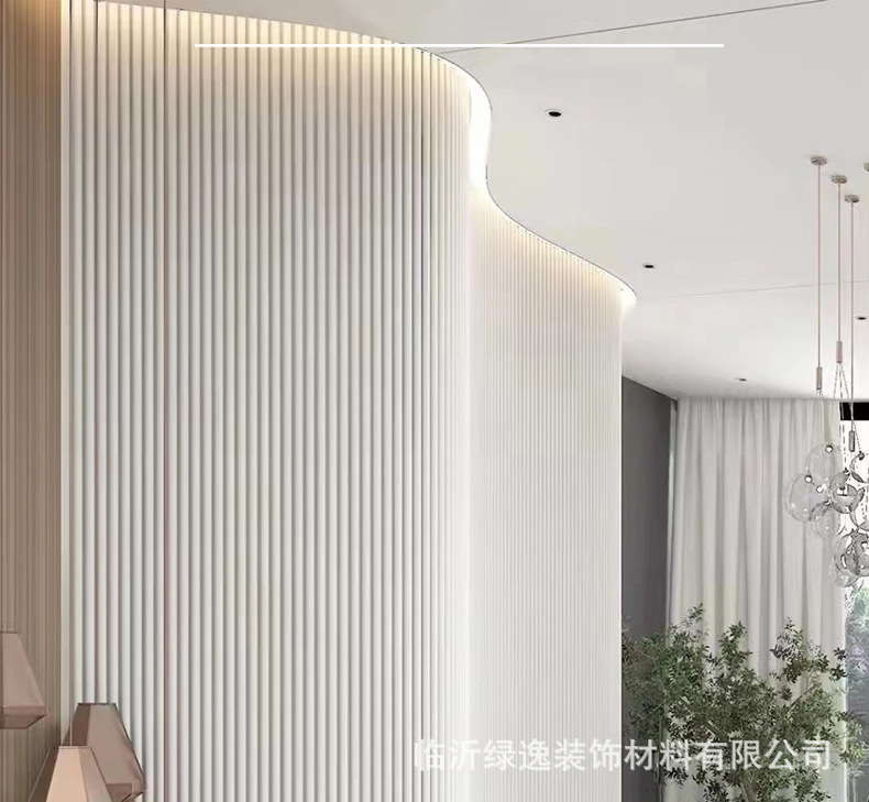 竹木纤维格栅板电视背景墙长城板凹凸护墙板室内扣板木格栅格珊板详情9