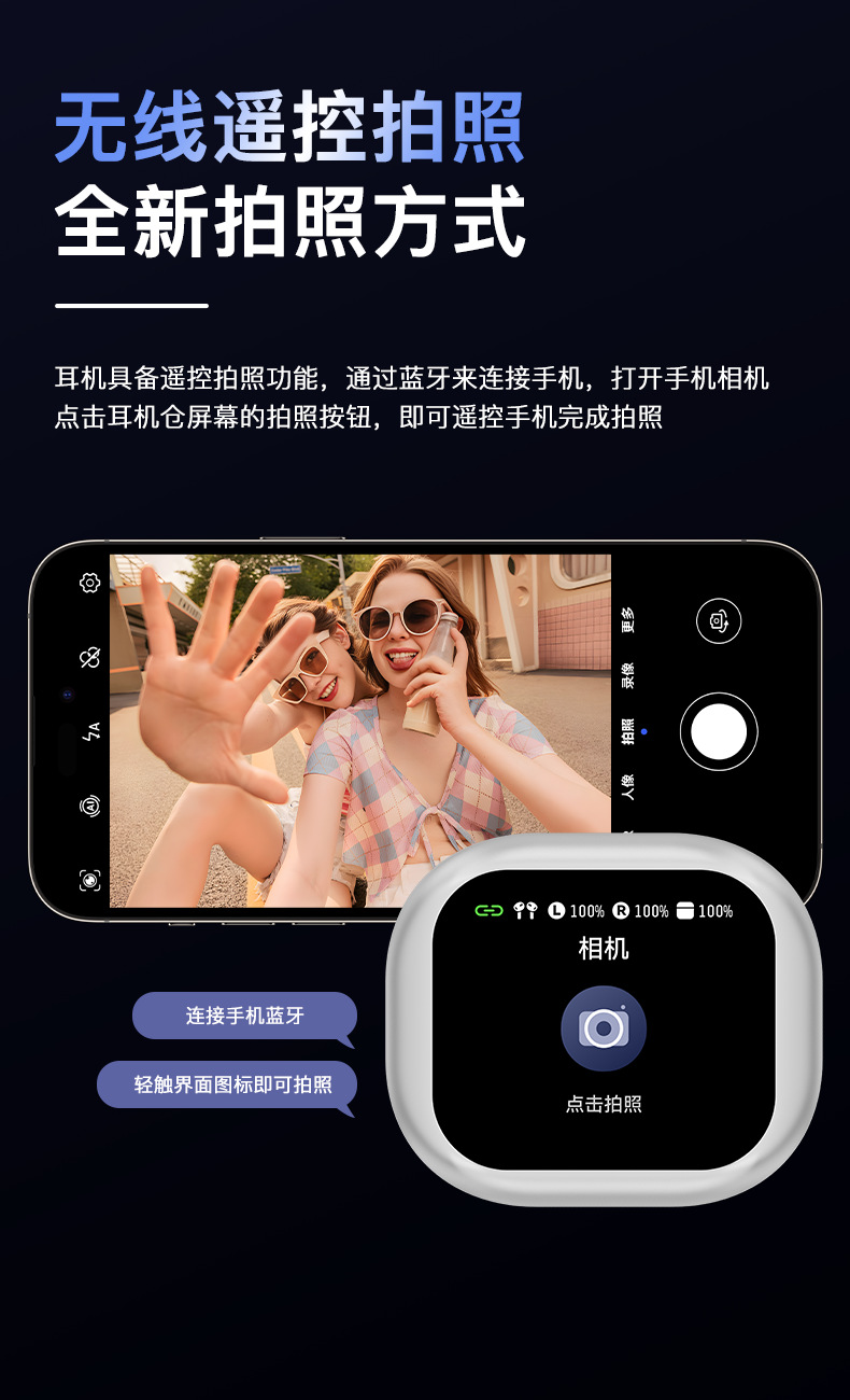 AI Translation Headphones M94 Wireless Ultra-Long Battery Life Cross-border Private Mold Touch Screen Bluetooth Headphones Non-in-ear Smart 5.4 pic 17