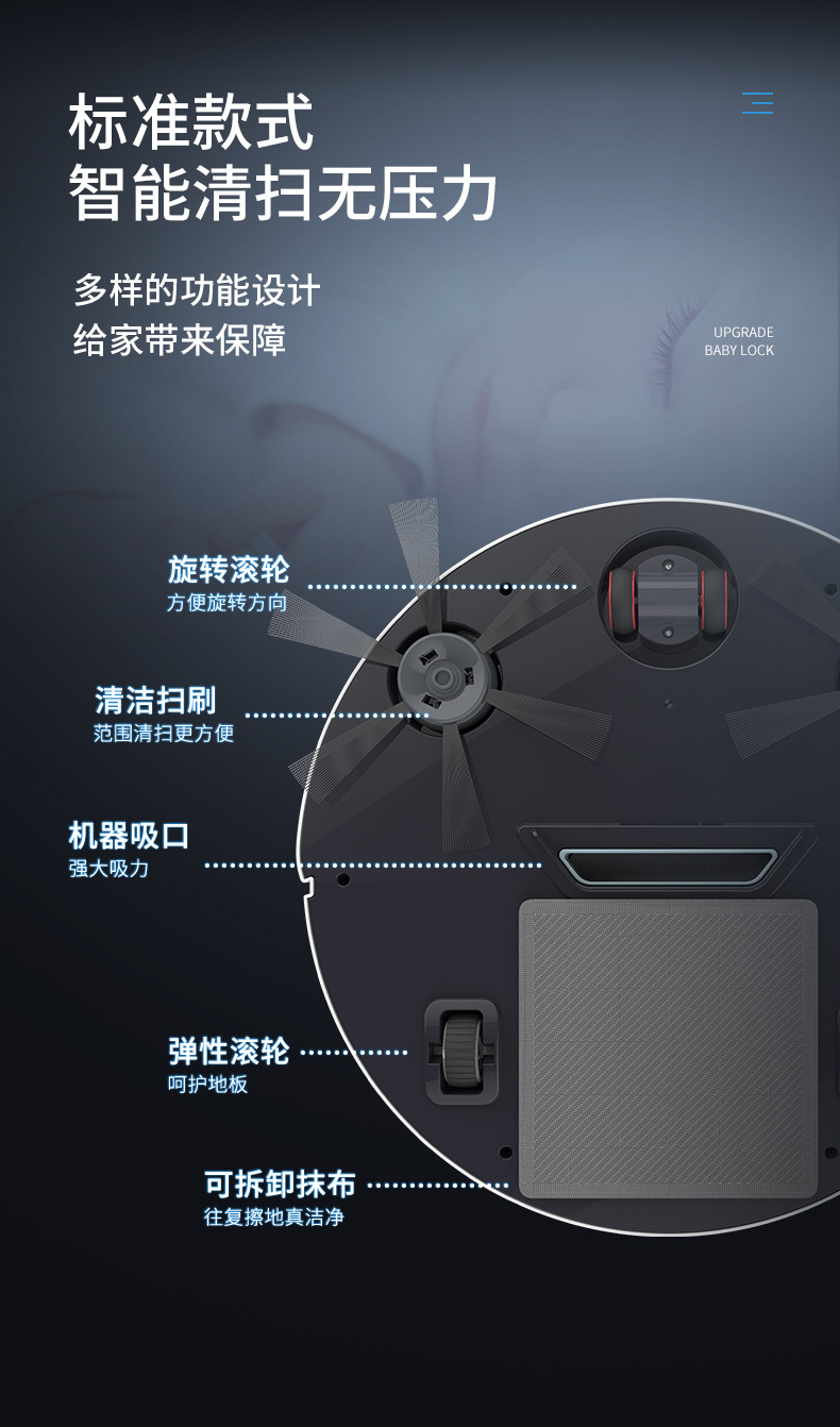 Wholesale of household fully automatic intelligent floor sweeping robots, lazy wireless mini vacuum cleaners, cross-border gifts pic 15