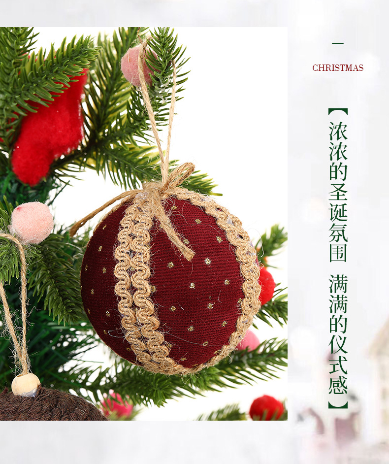 Cross-border navidad bobinado serie colgante de bola de pelo ambiente festivo escena colocación de accesorios decoración de árbol de navidad bola colgante pic 4