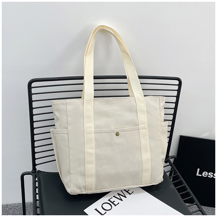 大容量托特帆布包上班外出高颜值通勤百搭文艺学生装书单肩布袋包详情38