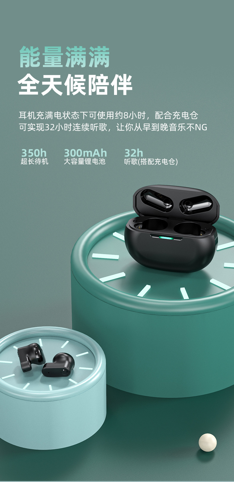 The new cross-border T89 private model TWS wireless Bluetooth headphones are short-handled semi-in-ear noise-cancelling music and gaming headphones pic 5