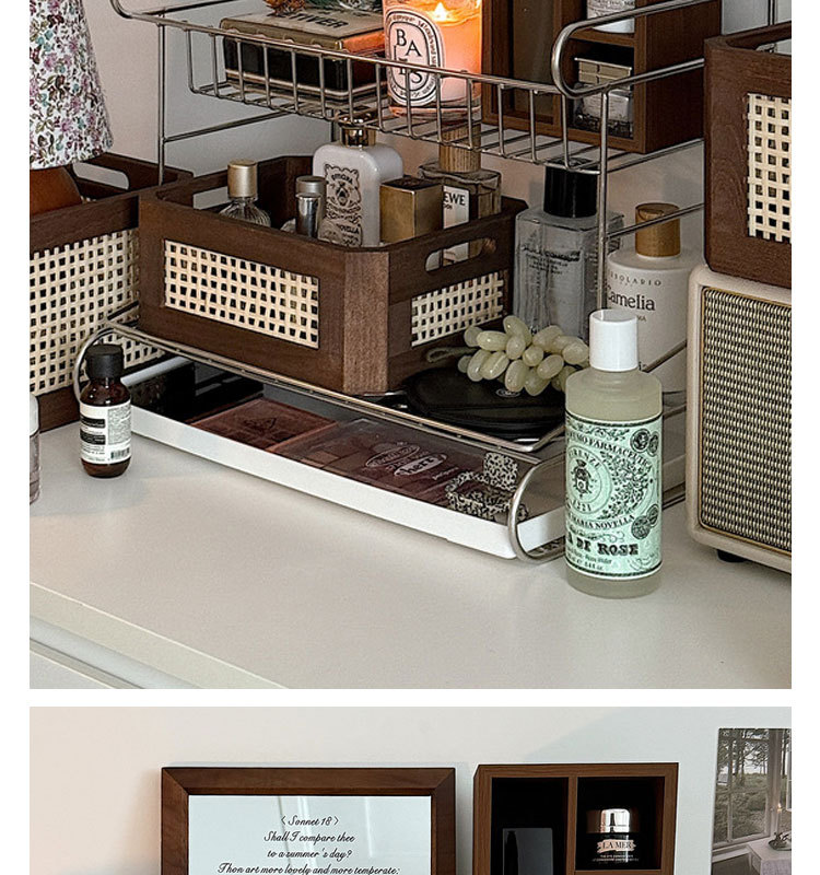 轻奢高级感304不锈钢多功能三层香水化妆品台面收纳整理置物架详情17