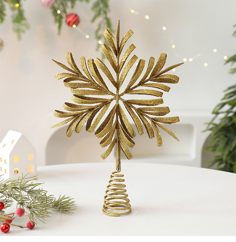 New iron Christmas tree top star decorative item, Christmas scene arrangement, Christmas tree decoration, tree top star pic 5