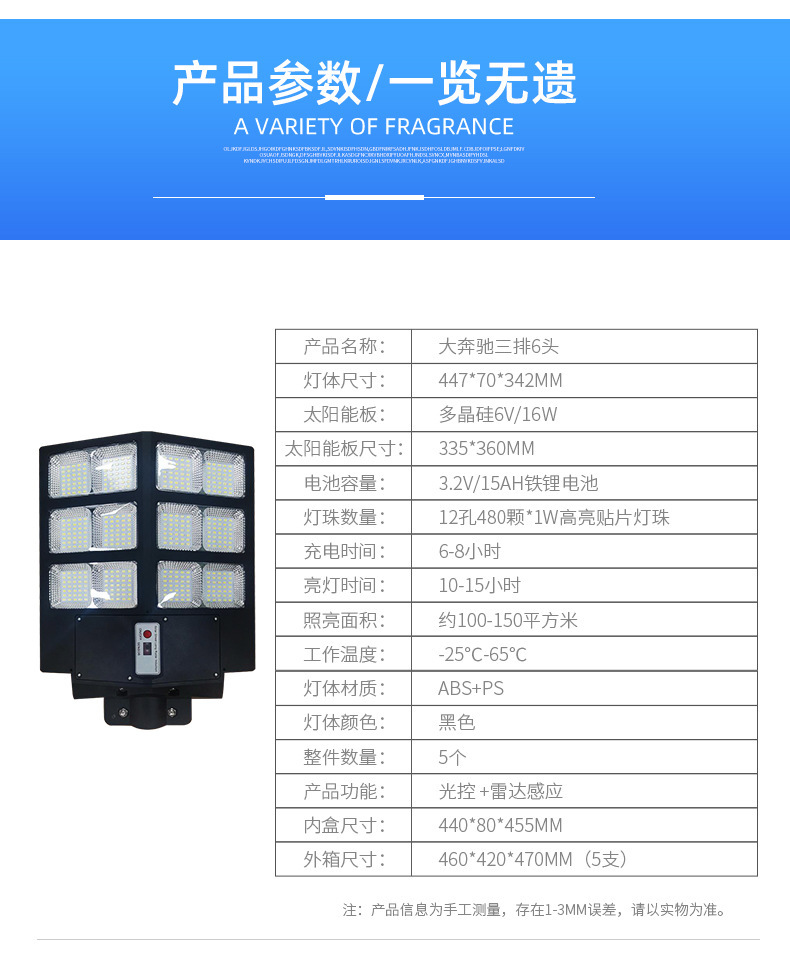 Solar outdoor garden lamp, high-power household sensor automatic lighting, new rural waterproof integrated street lamp head pic 10