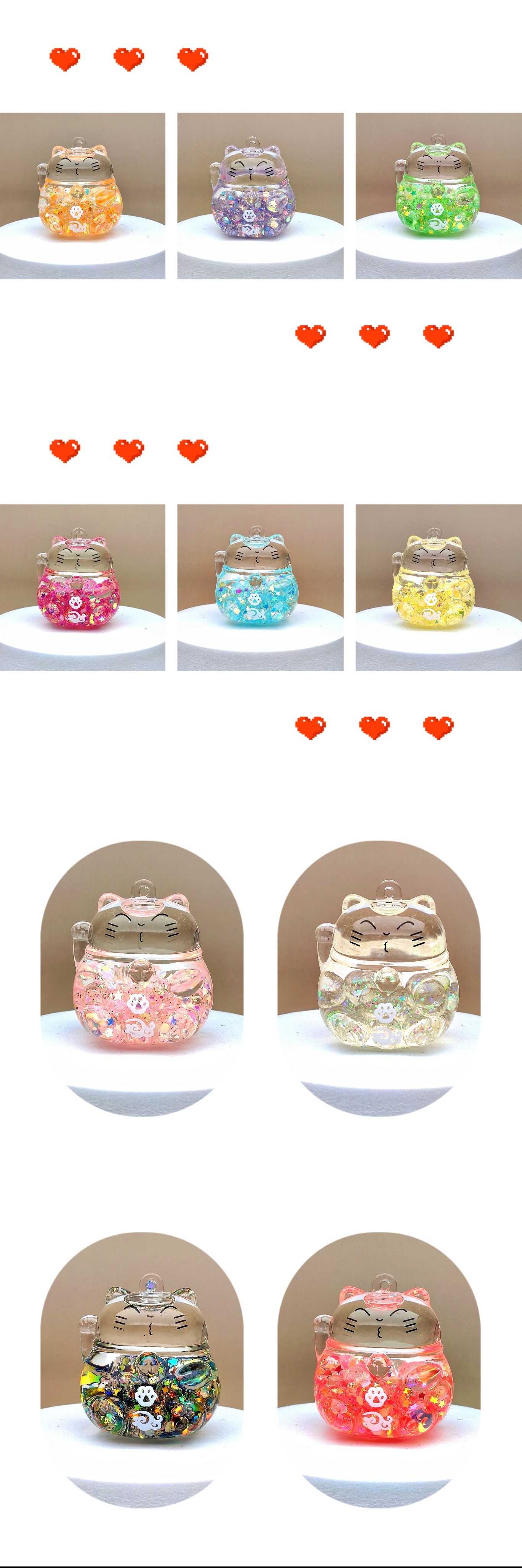 创意亚克力入油流沙瓶夜光泡泡珠招财猫钥匙扣配饰桌面摆件饰品详情4