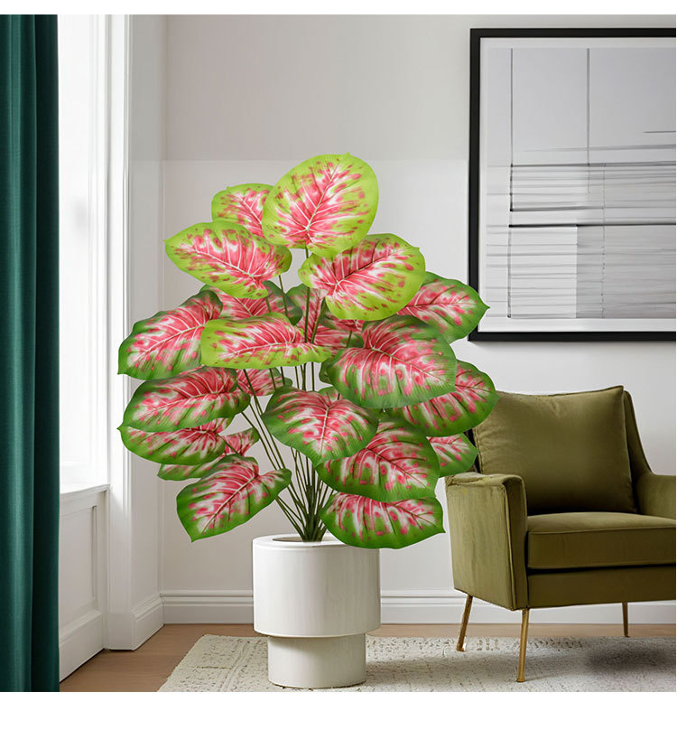 Artificial green plants, artificial flowers, wedding decorations, plastic red-leaf plants, Nordic-style indoor and outdoor floor-standing decorative items pic 13