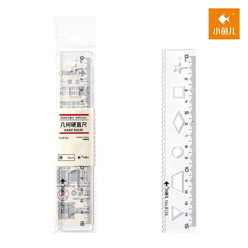 Clear scale geometric ruler with wavy line grid ruler, plastic 20cm, student measuring tool, curve drawing circle pic 2