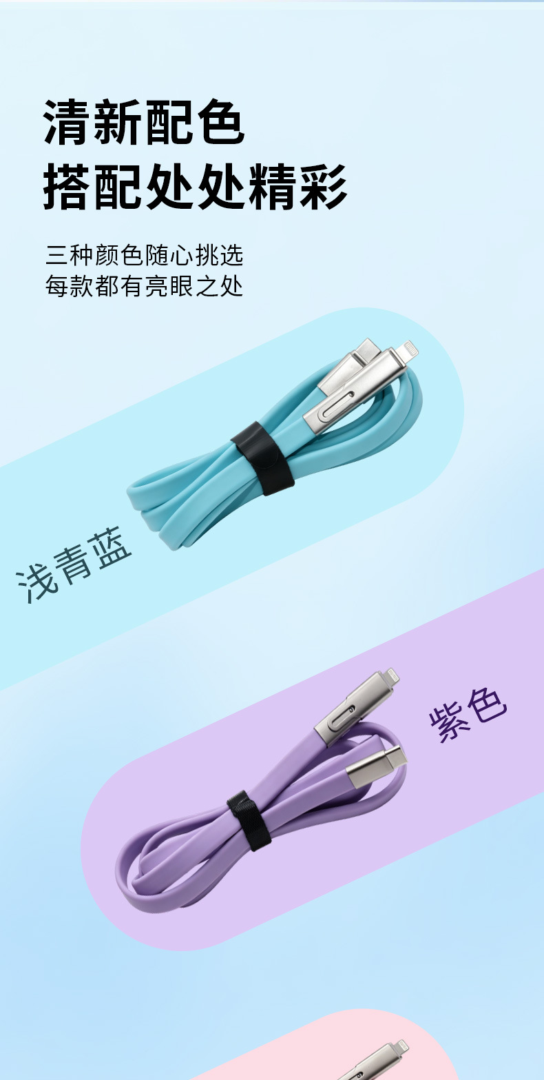The liquid silicone rubber data charging cable 240W fast charging cable is suitable for Huawei, Xiaomi, OPPO and iPhone 15 mobile phones pic 16