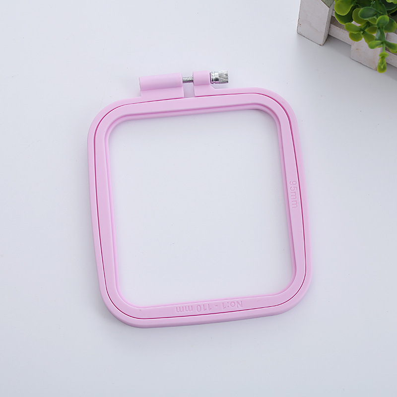Embroidery machine accessories: Middle adjustable flower stand, round embroidery frame, embroidery stretch, candy-colored ABS plastic square embroidery ring pic 39
