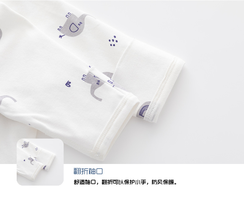 新生婴儿内衣服无骨纯棉春秋款魔术贴半背睡衣满月和尚服宝宝上衣详情17