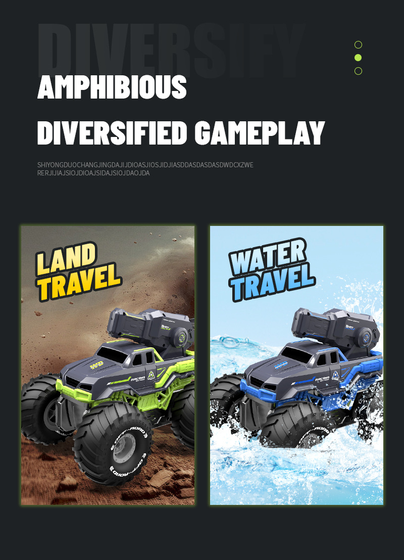 跨境两栖射水车儿童遥控玩具自动喷水互动攀爬越野车电动汽车详情4