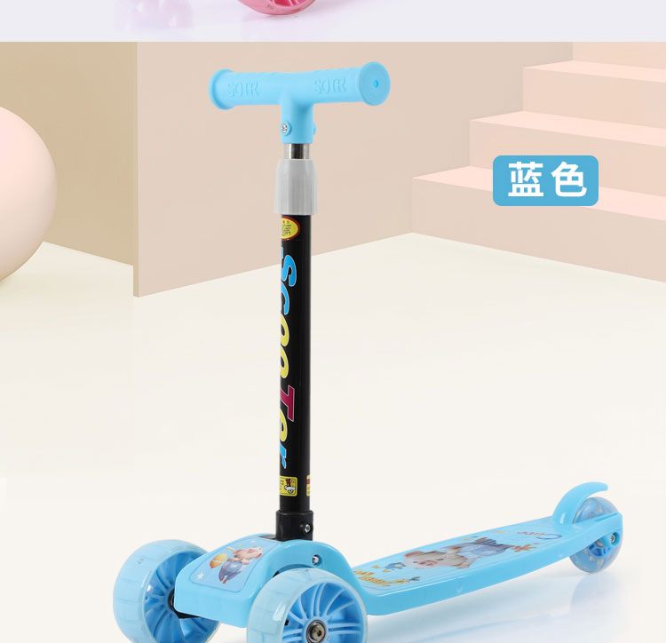 批发滑板车儿童 女宝宝2-3-6岁折叠款三轮男童单脚加宽轮骑滑滑溜详情16