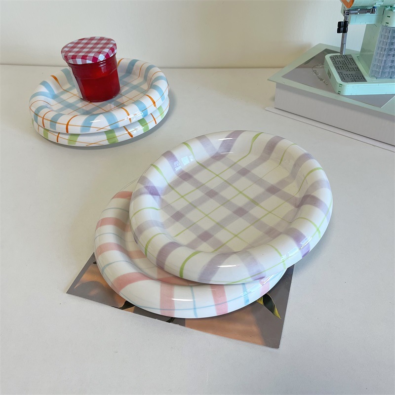 Internet-famous dudu plate, ceramic plate, home high-end dining plate, Ins-style cake and dessert plate, afternoon tea Western dining plate pic 5