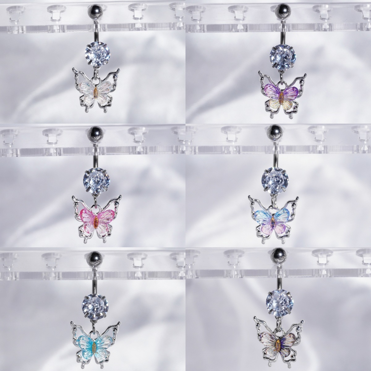 蝴蝶肚脐钉不锈钢肚脐环脐钉新款欧美跨境热销人体穿刺饰品ins风详情4