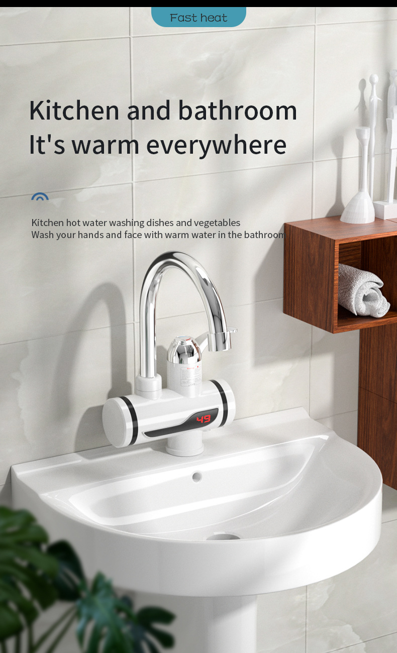 外贸亚马逊家用电热水龙头即热式厨房洗菜快速加热三秒速热水龙头详情6
