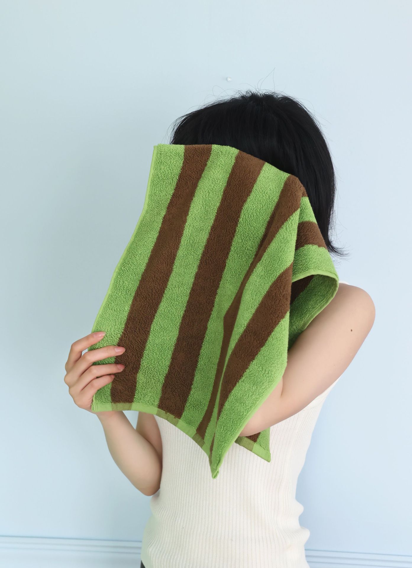 Sen fine striped retro style all-cotton towel, combed cotton Class A simple combed cotton towel, bathroom absorbent bath towel pic 18