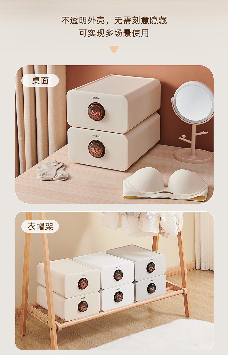 Aiyouhui underwear storage box, classified drawer box, home wardrobe, socks three-in-one dust-proof plastic organization box pic 19