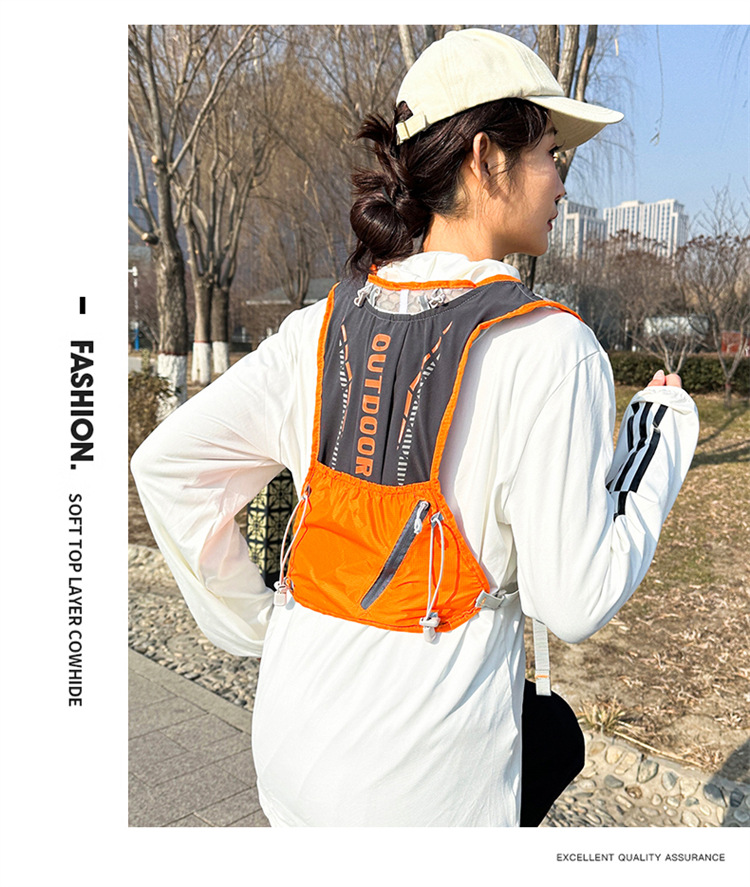 新款多功能尼龙跑步背包 安全反光运动背包水袋背包 骑行包详情23