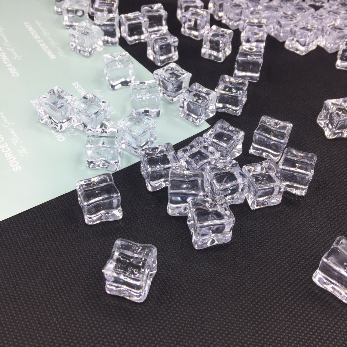 Transparent simulated square ice cubes, photography props, fake ice cubes, acrylic blocks, bar and home decoration items pic 2