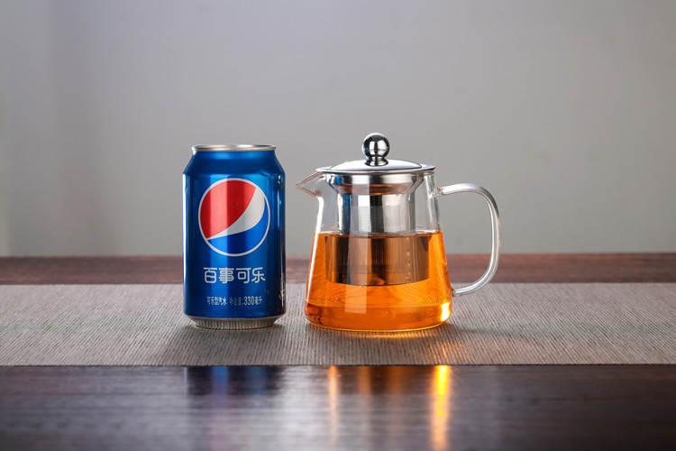 厂家批发高硼硅耐热玻璃茶壶透明功夫茶具泡茶壶不锈钢过滤花茶壶详情12