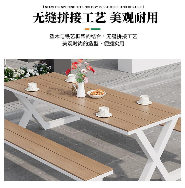 Star Factory outdoor connected park table and chair sets, garden courtyard seats, outdoor benches for scenic spots, square outdoor tables and chairs pic 9