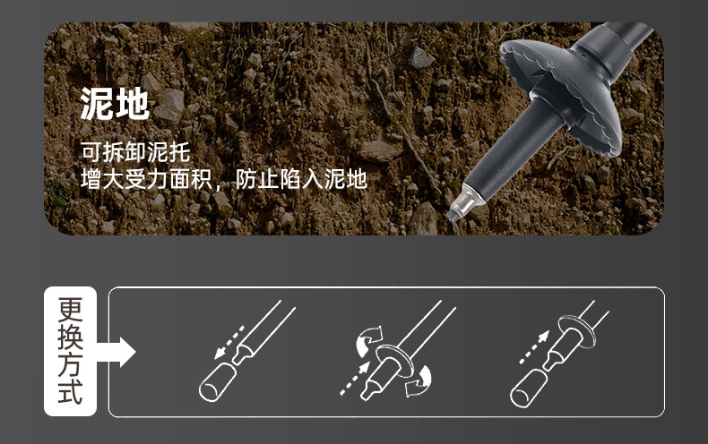 登山杖手杖户外碳素超轻伸缩折叠拐棍专业徒步爬山装备拐详情18