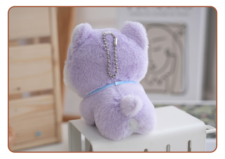 Cute blue tie Shiba Inu plush toy, cartoon tie, Shiba Inu dog figurine, keychain, baby pendant pic 10