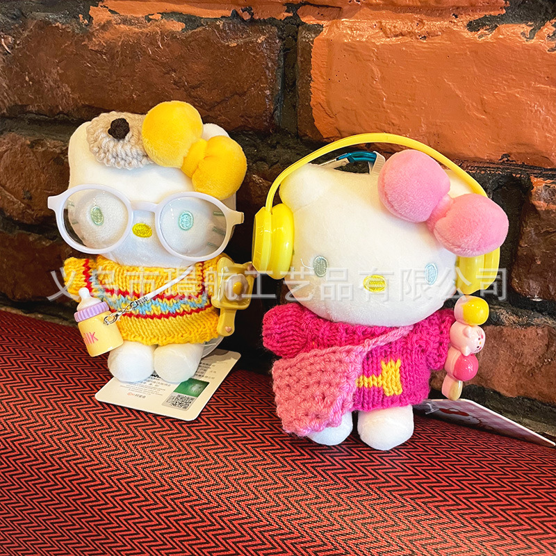 Genuine kt pendant, HelloKitty Sanrio plush toy, keychain, cute bag pendant gift pic 5