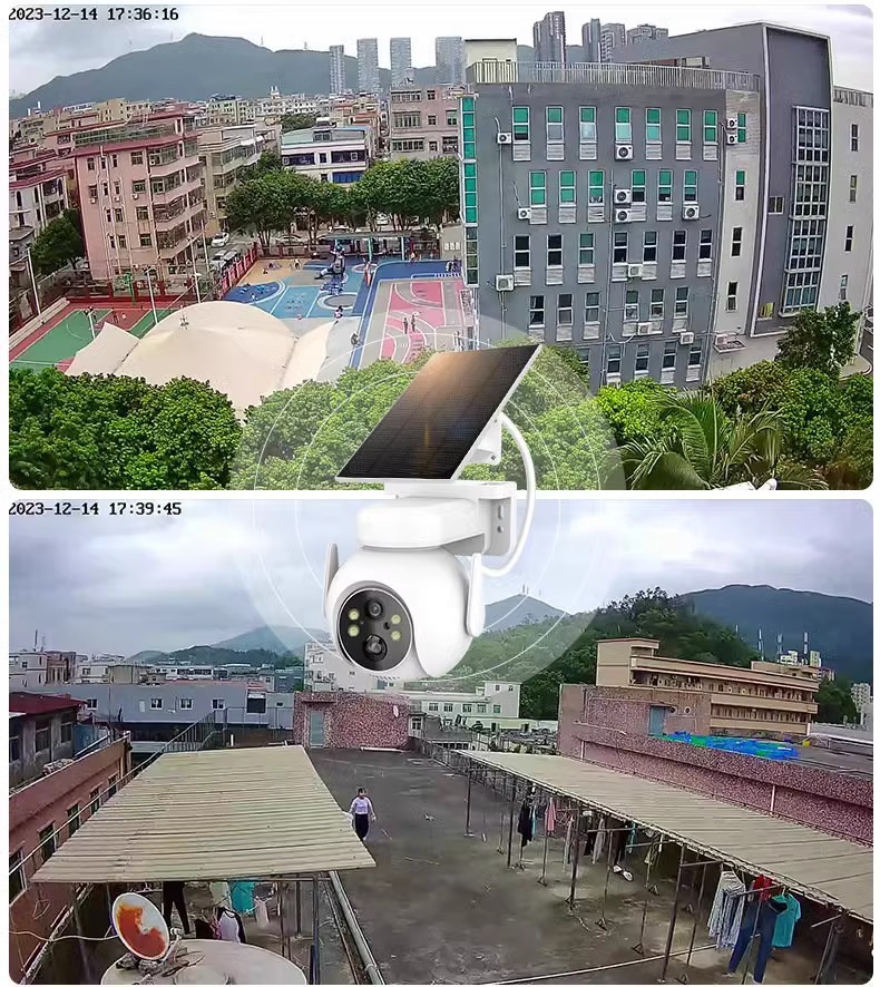 太阳能监控摄像360度无死角家用室外摄影头无电WIFI手机远程高清详情6