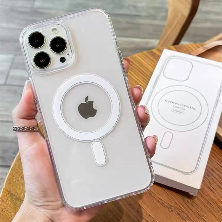 Magnetic phone case for iPhone 15, acrylic transparent protective case for iPhone 13, and magnetic wireless charging case for iPhone 12 pic 6