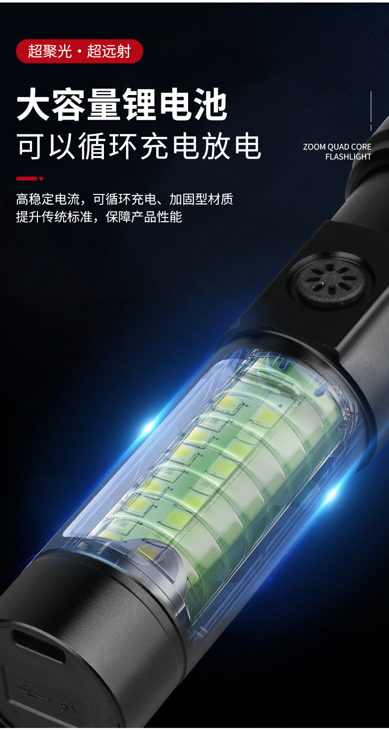 The new cross-border high-intensity flashlight, a 100,000-lumen aluminum alloy white laser flashlight, is portable for charging and has a long battery life pic 15